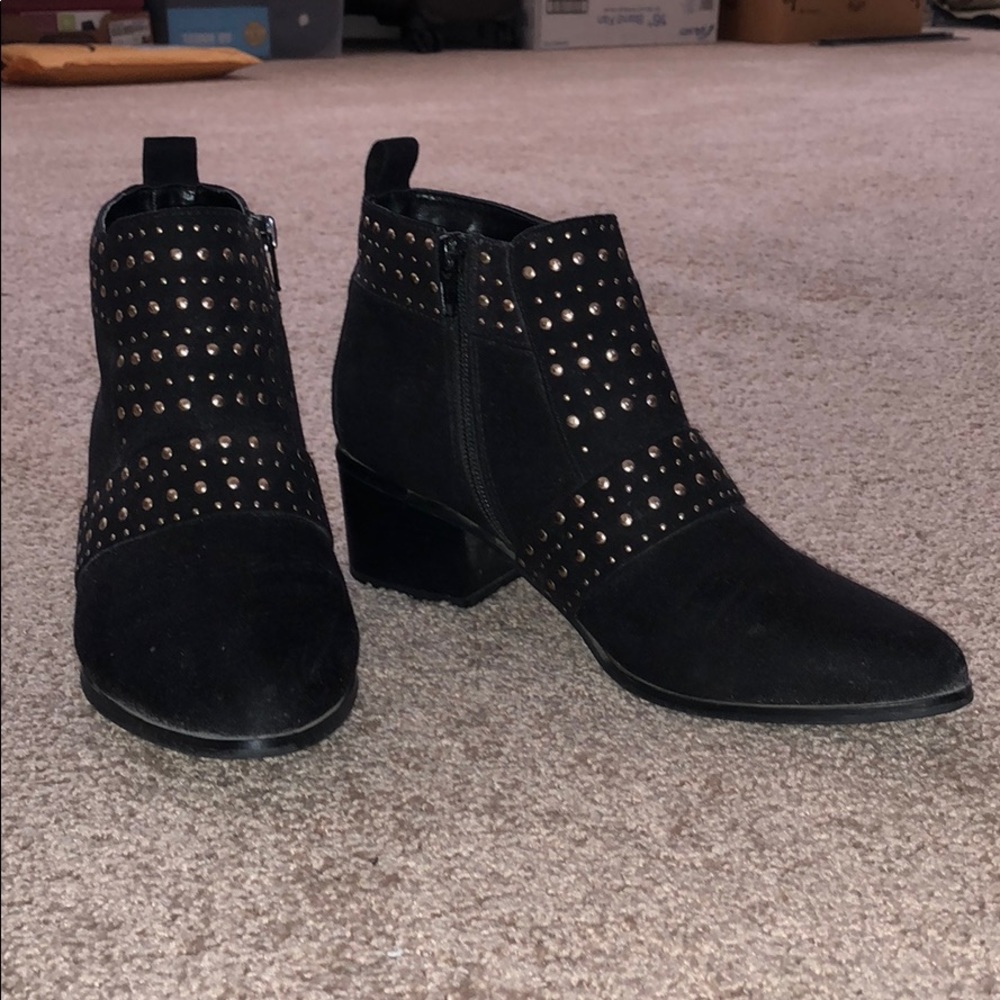 Black studded booties
